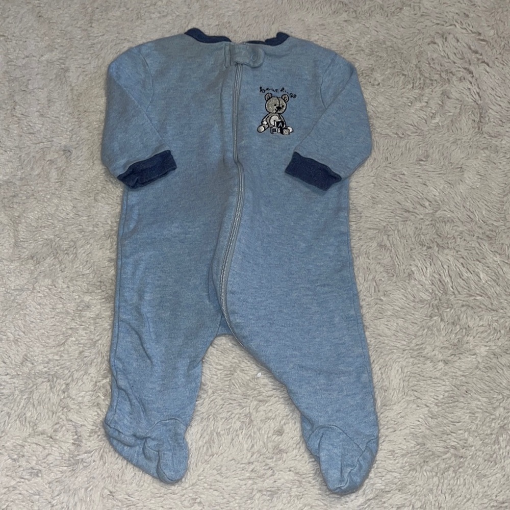 George blue zipper footie/ sleeper